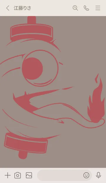 [LINE着せ替え] kabemon-提灯おばけ ローズグレイの画像2