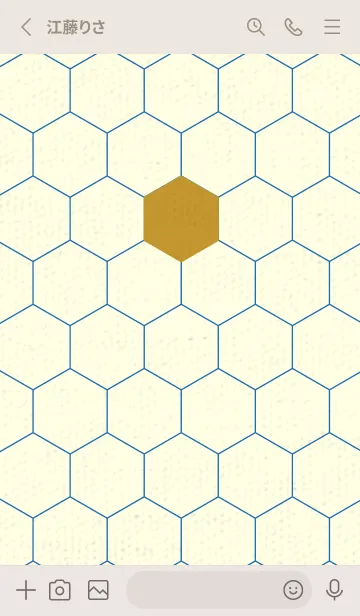 [LINE着せ替え] 六角形のきせかえ イエローオーカーの画像2