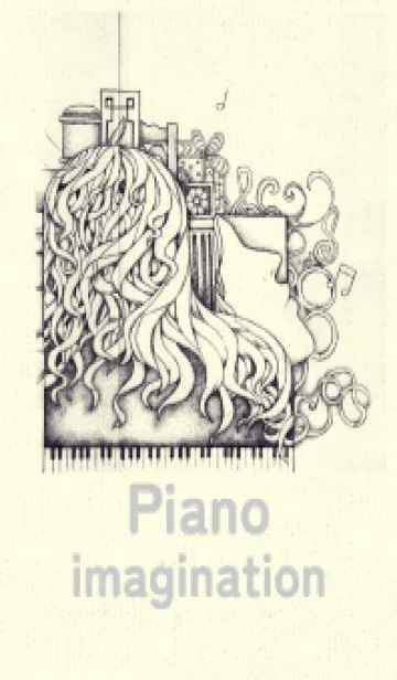 [LINE着せ替え] ピアノとイメージ 漆黒の画像1