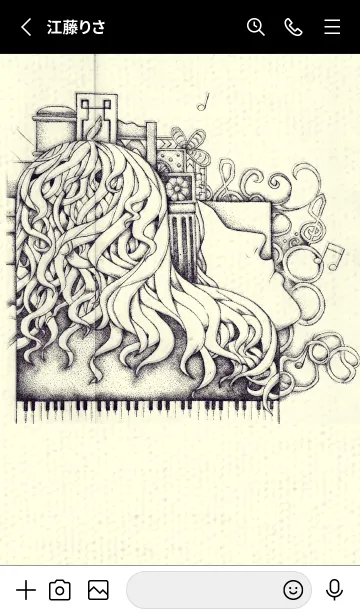[LINE着せ替え] ピアノとイメージ 漆黒の画像2