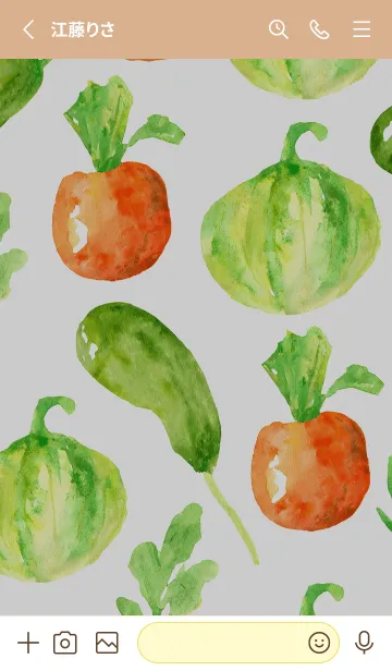 [LINE着せ替え] 【シンプル】お野菜の着せかえ#601の画像2