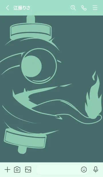 [LINE着せ替え] kabemon-提灯おばけ 錆納戸の画像2