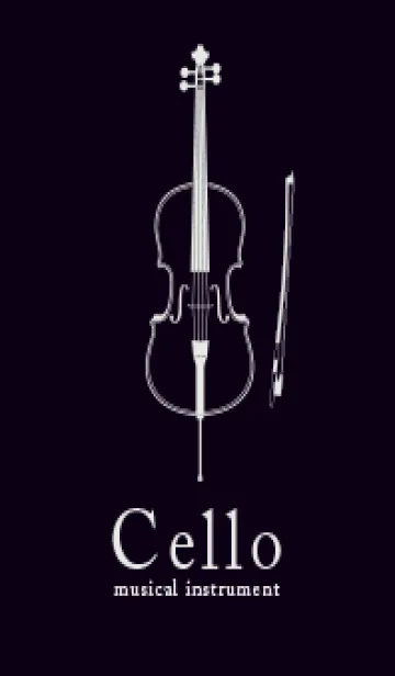 [LINE着せ替え] チェロの楽器きせかえ 漆黒の画像1