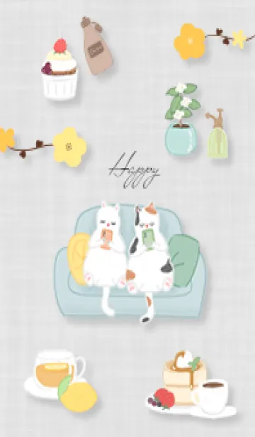 [LINE着せ替え] 猫の休日01_1の画像1