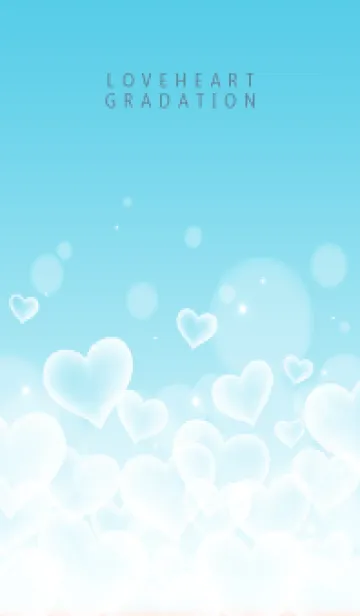 [LINE着せ替え] LOVE HEART GRADATION Blue&White 27の画像1