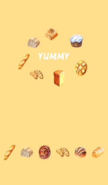 [LINE着せ替え] brown & yellow おいしいパン2の画像1
