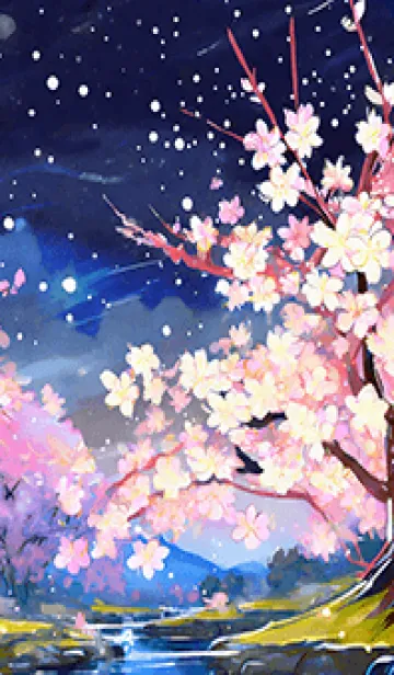 美しい夜桜の着せかえ#728の着せ替えメイン画像