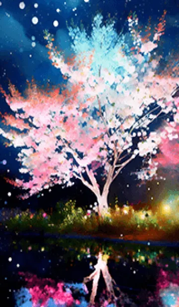 [LINE着せ替え] 美しい夜桜の着せかえ#729の画像1