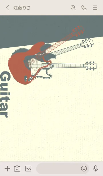 [LINE着せ替え] エレキギター Line  キャメルの画像2