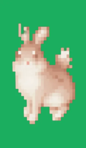 [LINE着せ替え] ウサギのドット絵のきせかえ Green 01の画像1