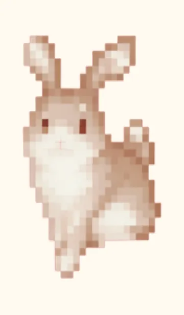 [LINE着せ替え] ウサギのドット絵のきせかえ Brown 04の画像1