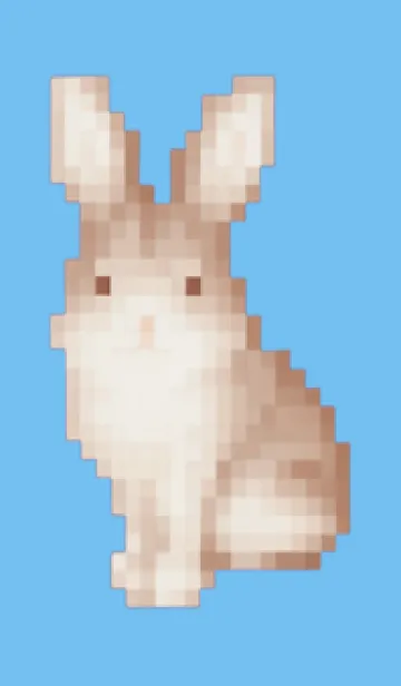 [LINE着せ替え] ウサギのドット絵のきせかえ Blue 05の画像1