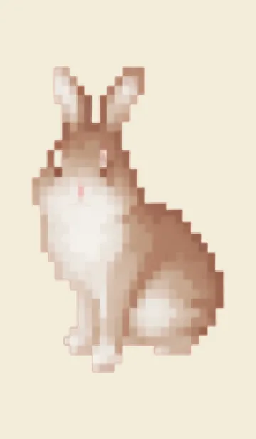 [LINE着せ替え] ウサギのドット絵のきせかえ Beige 03の画像1