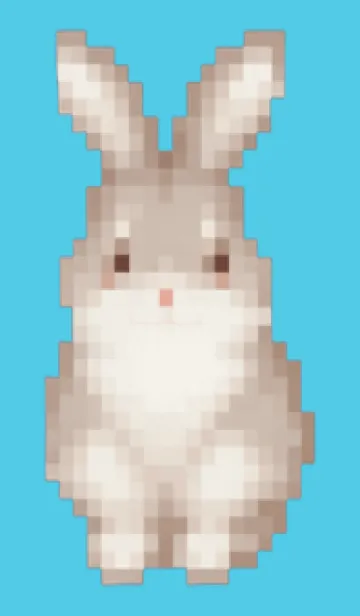 [LINE着せ替え] ウサギのドット絵のきせかえ Blue 03の画像1