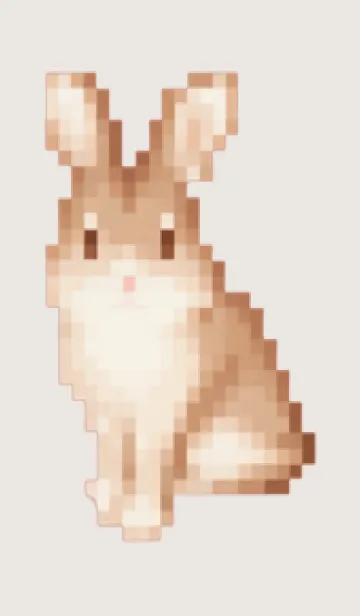 [LINE着せ替え] ウサギのドット絵のきせかえ Beige 01の画像1