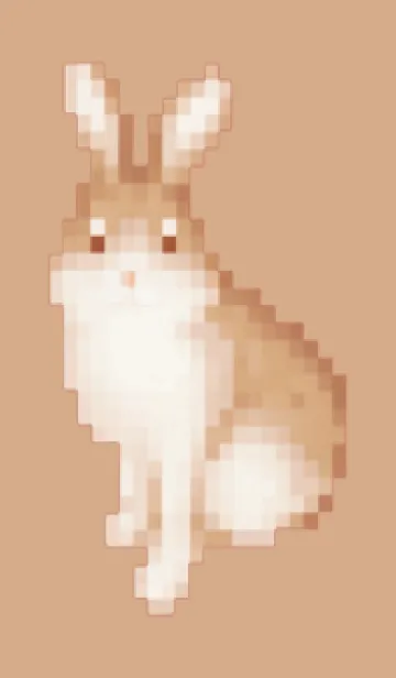 [LINE着せ替え] ウサギのドット絵のきせかえ Beige 02の画像1