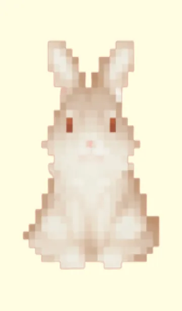 [LINE着せ替え] ウサギのドット絵のきせかえ Brown 05の画像1