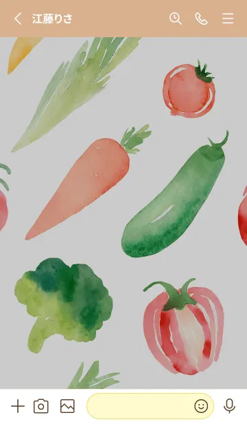 [LINE着せ替え] 【シンプル】お野菜の着せかえ#602の画像2