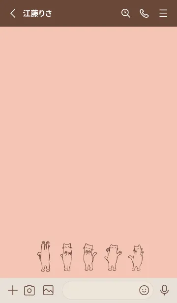 [LINE着せ替え] 立ち見ねこ -ピンクブラウン-の画像2