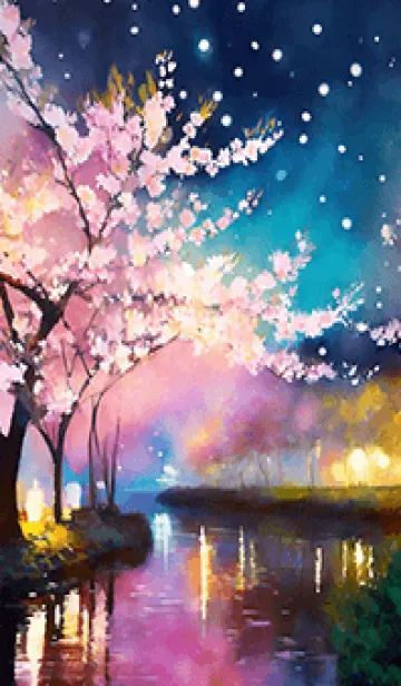 [LINE着せ替え] 美しい夜桜の着せかえ#734の画像1
