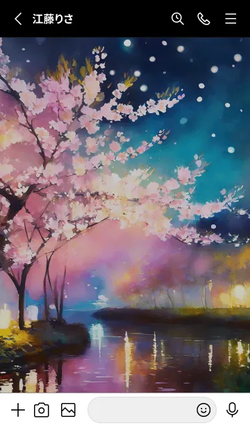 [LINE着せ替え] 美しい夜桜の着せかえ#734の画像2