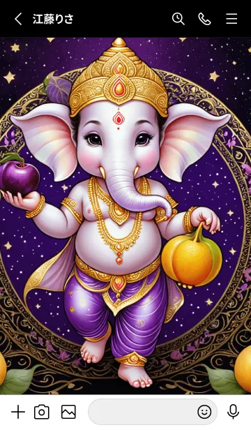 [LINE着せ替え] Purple Ganesha: Rich & Rich Theme (JP)の画像2