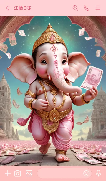 [LINE着せ替え] Pink Ganesha Rich & Rich Theme (JP)の画像2