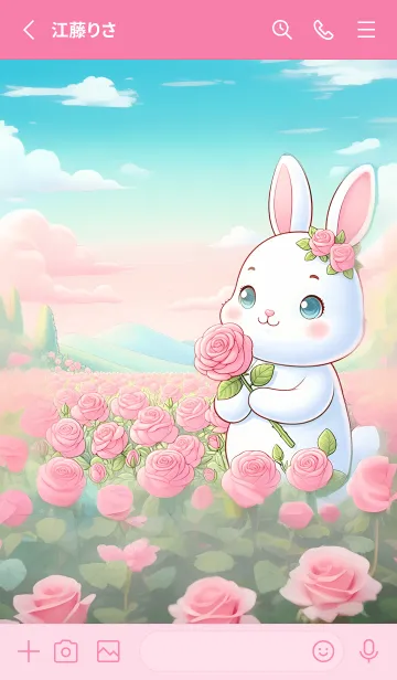 [LINE着せ替え] Rabbit and Rose 33の画像2