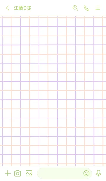 [LINE着せ替え] 2色方眼紙/ピンク&パープル/黄緑色の画像2