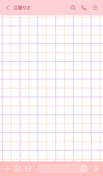 [LINE着せ替え] 2色方眼紙/ピンク&パープル/ライトピンクの画像2