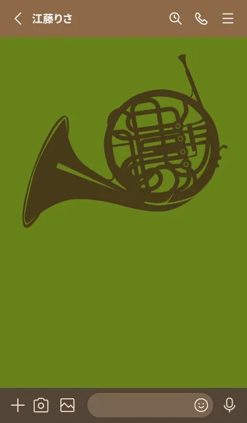 [LINE着せ替え] ホルンの楽器きせかえ 苔色の画像2