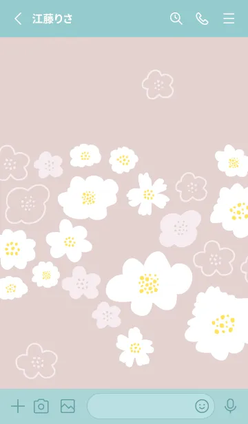 [LINE着せ替え] 白いふわふわした花9の画像2