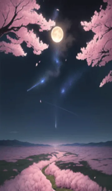 夜に満開の桜 qlWzxの着せ替えメイン画像