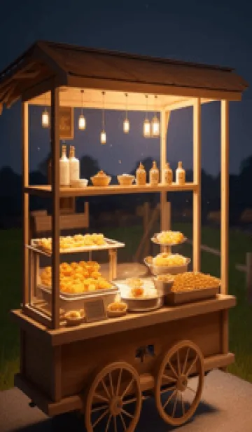 [LINE着せ替え] 夜の屋台 Yqu51の画像1