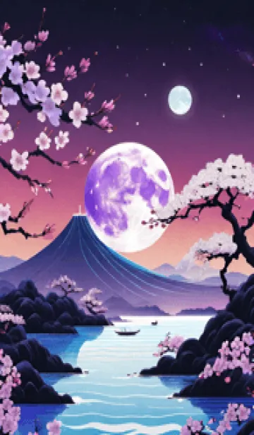 [LINE着せ替え] 浮世絵 山海桜花月 YqW7Gの画像1
