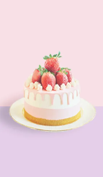 [LINE着せ替え] いちごケーキ【ピンク×パープル】の画像1