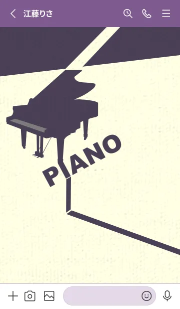 [LINE着せ替え] グランドピアノ  マウスグレイの画像2