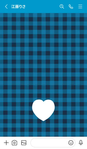 [LINE着せ替え] ハート ギンガムチェック .21の画像2