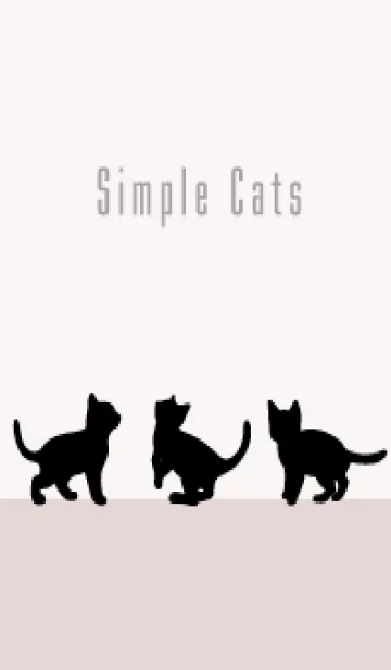 [LINE着せ替え] シンプルな子猫 :ピンクベージュの画像1