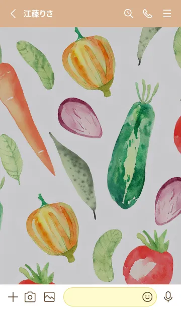 [LINE着せ替え] 【シンプル】お野菜の着せかえ#617の画像2