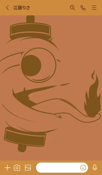 [LINE着せ替え] kabemon-提灯おばけ 駱駝色の画像2