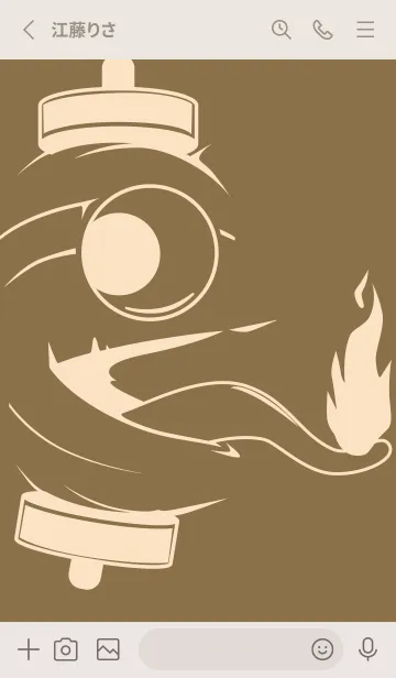 [LINE着せ替え] kabemon-提灯おばけ 小鹿色の画像2