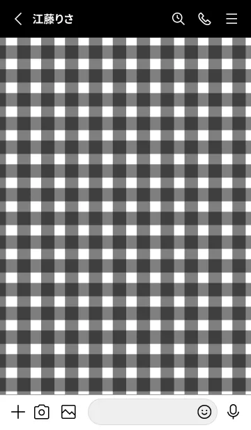 [LINE着せ替え] Gingham Check-Black 3の画像2