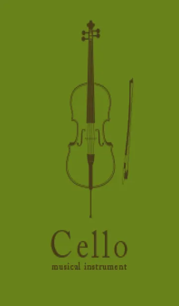 [LINE着せ替え] チェロの楽器きせかえ 苔色の画像1