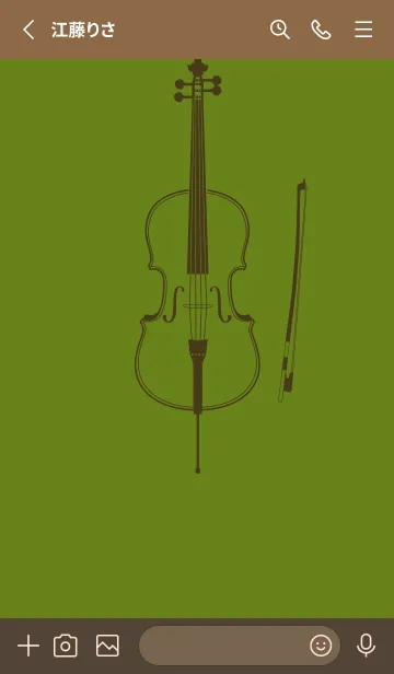 [LINE着せ替え] チェロの楽器きせかえ 苔色の画像2