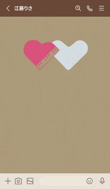 [LINE着せ替え] ピアノ型のハートと♥ ピンクとチョコの画像2