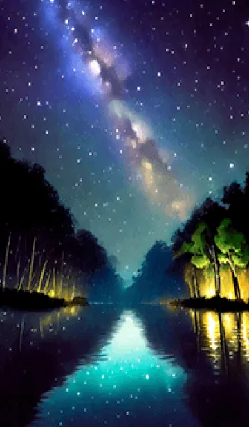 [LINE着せ替え] 綺麗な星空の夜景着せかえ#882の画像1