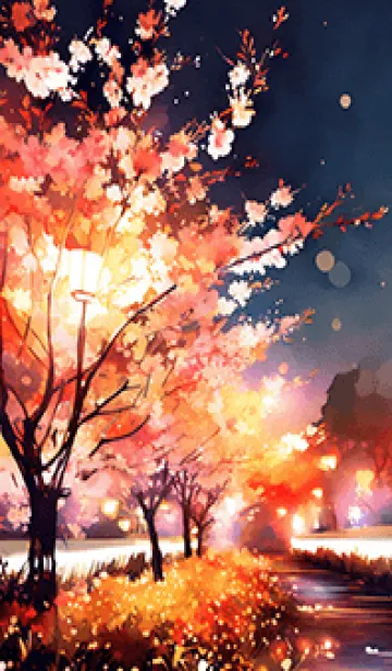 [LINE着せ替え] 美しい夜桜の着せかえ#753の画像1
