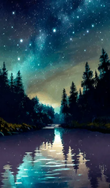 [LINE着せ替え] 綺麗な星空の夜景着せかえ#888の画像1