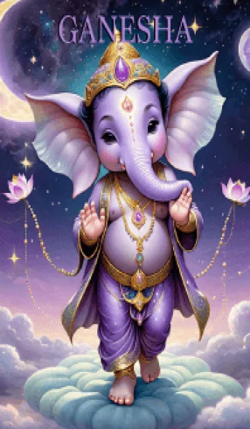 [LINE着せ替え] Purple Ganesha Rich Rich Rich Theme (JP)の画像1